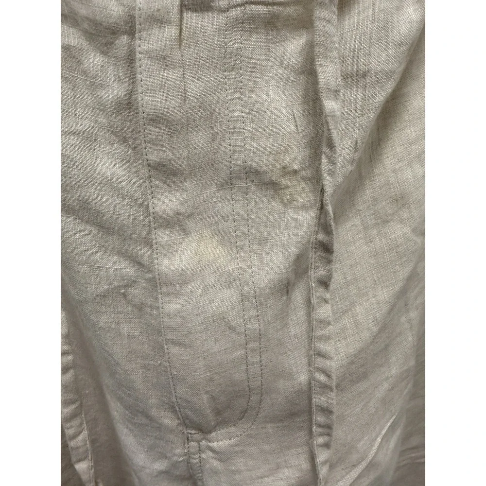 Baracuta‎ Men's XXL 100% Linen Drawstring Pants Beige Elastic Waist Straight Leg